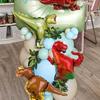 29pcs Dinosaur Theme Balloons 40inch Green Digital Birthday Balloon Baby Shower Kid Birthday Party Jungle Dinosaur Decoration