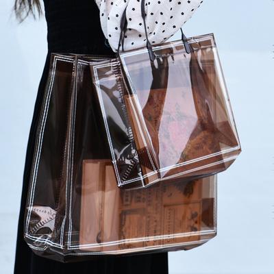 Transparent Waterproof Shopping Bags Storage Sack High Quality Tote Bags Frosted Plastic Bags Simplicity Gift Bags