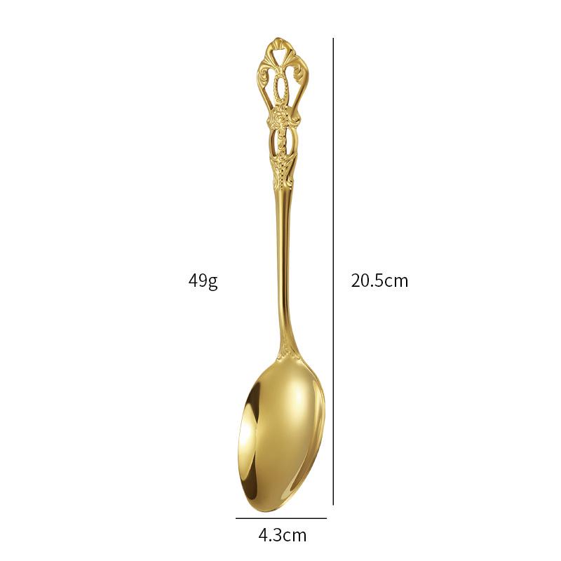 Elegant Stainless Steel Cutlery Set: Royal Court Embossed Steak Knife, Fork & Dessert Spoon for Western Cuisine