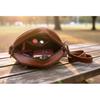 Dámska okrúhla taška cez rameno Pravá kožená crossbody kabelka Sling Hobo kabelka