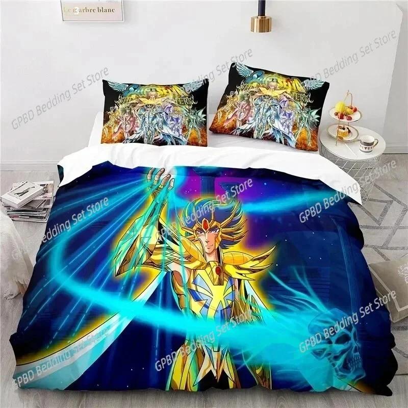 New Anime Saint Seiya LOST CANVAS Comfortable Duvet Quilt Cover Pillowcase Bedding Set Children Bedroom Decoration Home Textile