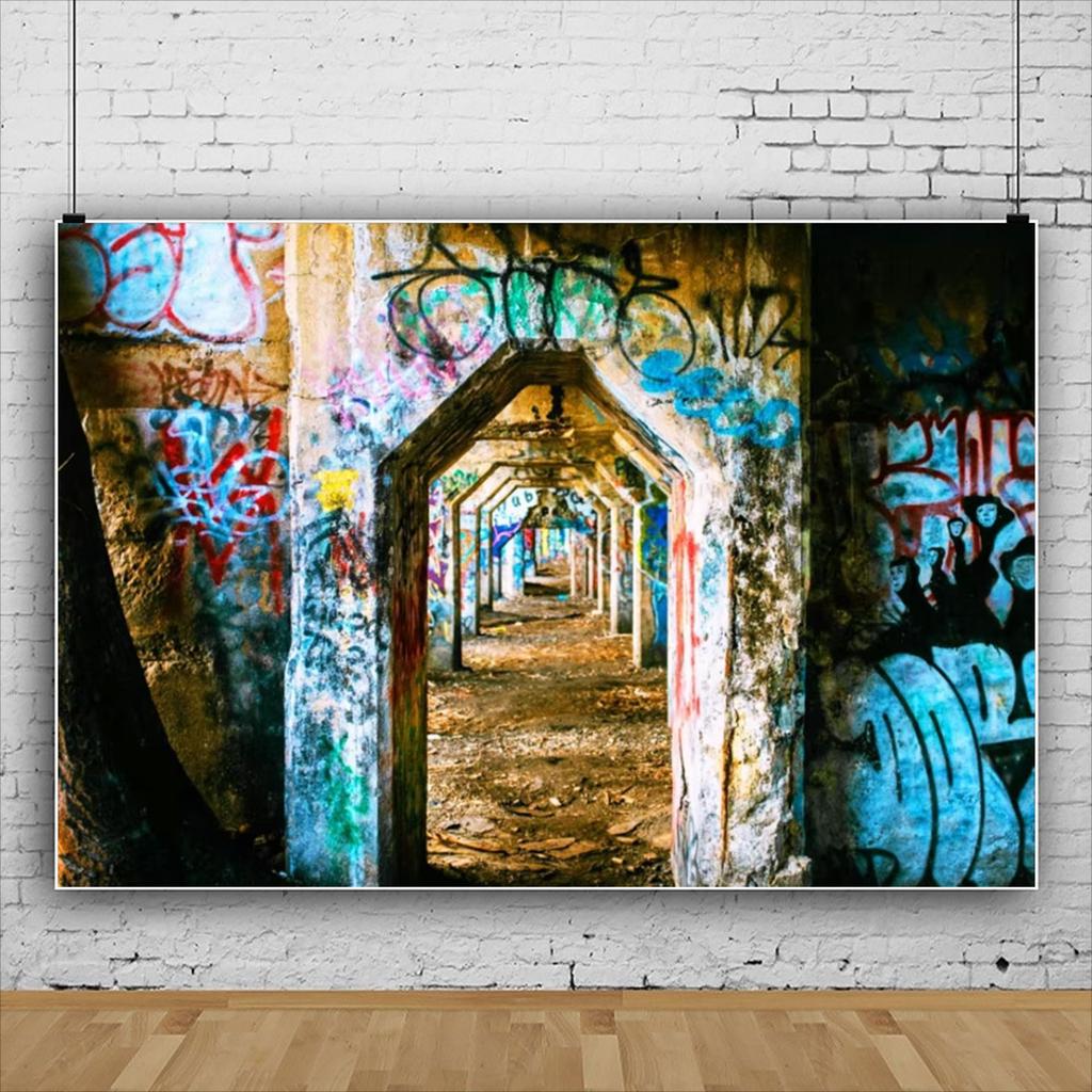 Old Graffiti Wall Grunge Portrait Photography Background Baby Birthday Backdrops Vinyl Photophone For Photo Studio Prop Decorate578