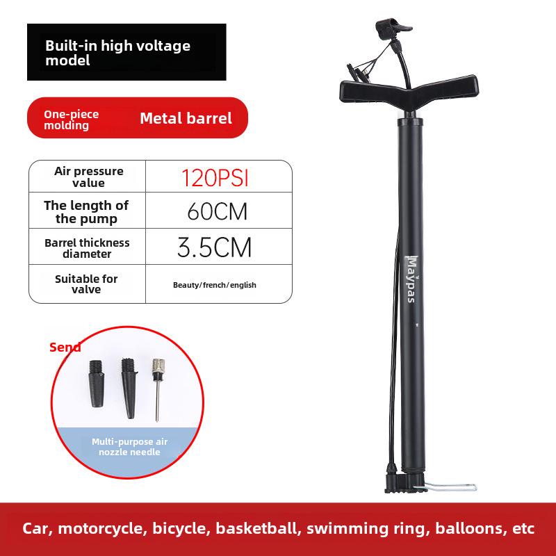 

Ручной многофункциональный насос высокого давления для велосипедов, электромобилей, мотоциклов, автомобилей и баскетбольных мячей Internal High-Pressure Long