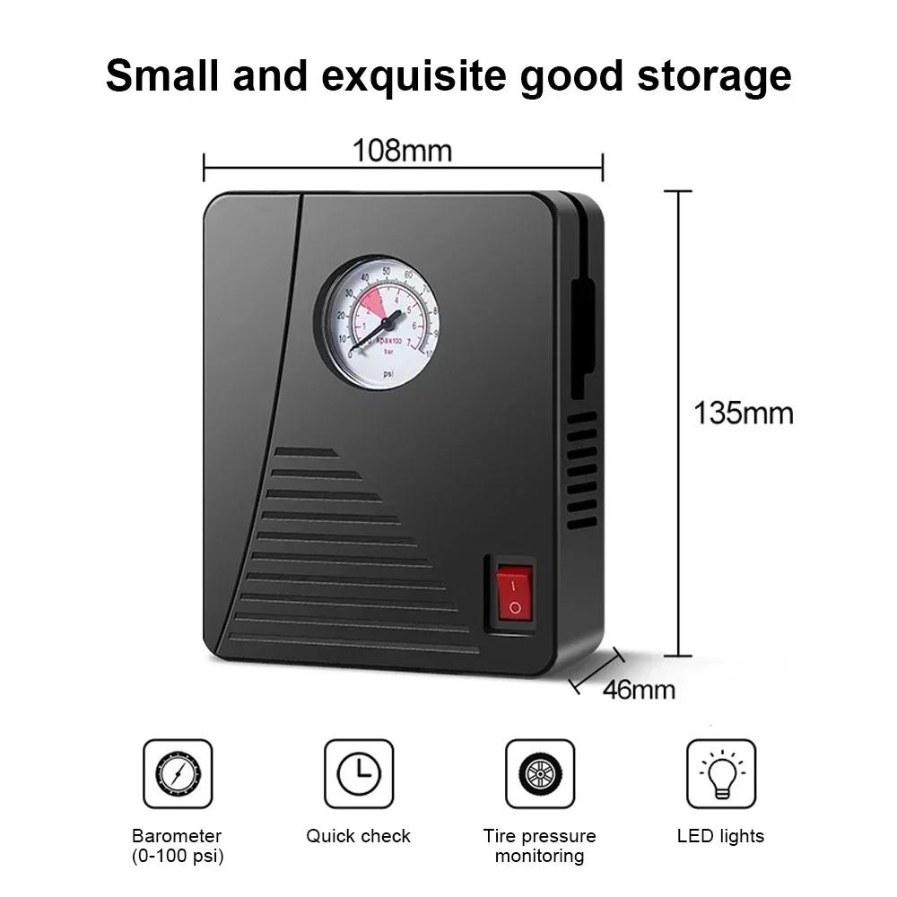 NEW Portable 96W Motorcycle Electric Air Pump Mini Tire Inflator 12V 100PSI 35L/Min Air Compressor For Car Motorcycles Ball