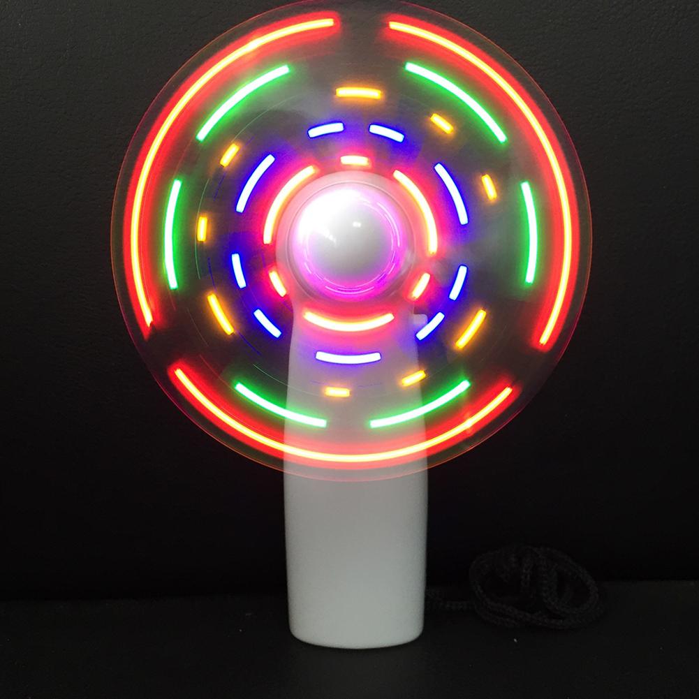 Portable Mini Led Handheld Fan With Flashing Characters “I Love You”Desktop Cooling Led Handheld Flashing Fan