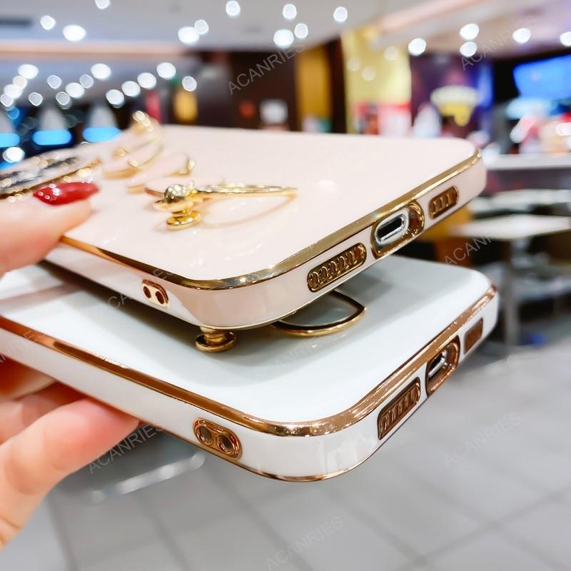 A 16 26 36 56 Luxury Plating Love Heart Bracelet Chain Case For Samsung Galaxy A16 A26 A36 A56 A15 A25 A35 A55 5G A06 Back Cover