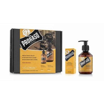 Proraso Erkek Sakal Bakım Seti Sandal Ağacı ile Komple Yıkama ve Yağ Kalın, sert sakalları evcilleştirir, temizler ve gevşetir Ahşap baharatı