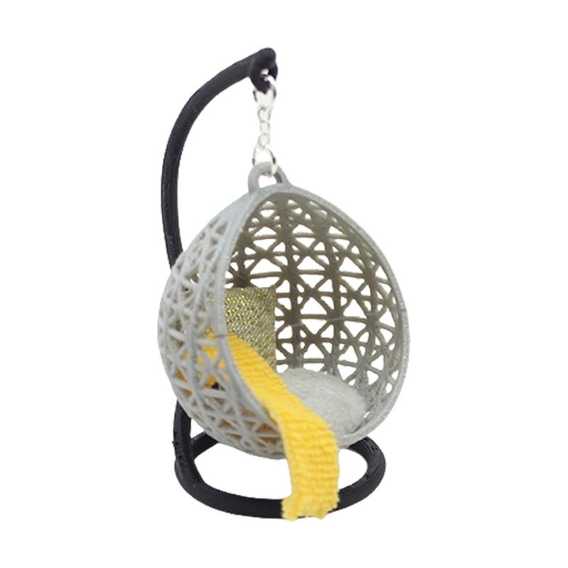 

Подвесное кресло-гамак для спальни, миниатюрная модель мебели, аксессуар для кукольных домиков, реалистичный набор для игры в качели, корзина