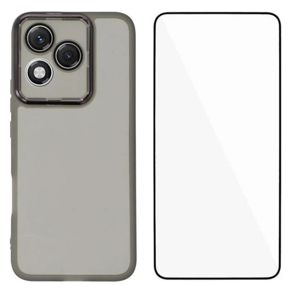 For Honor 400 Lite 5G TPU Case WANLONFENG DKSM Series Electroplated Frame Back Cover with Tempered Glass