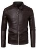 Men's Stand Collar PU Leather Motorcycle Jacket - Spring/Autumn Style
