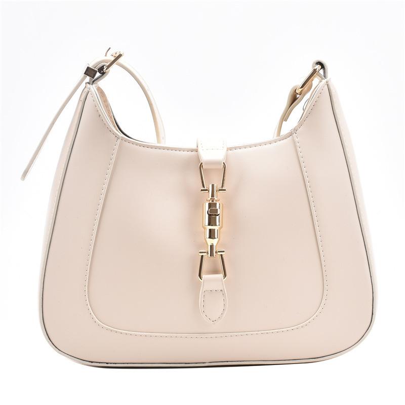 New Fashionable Crossbody, Niche, Simple Texture, Western-style Handheld Bag, Baguette Bag, Underarm Women's Bag, Lock Buckle