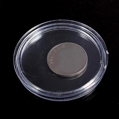 10Pcs Clear Transparent Plastic Round Coin Capsule Collecting Storage Box Case Holder