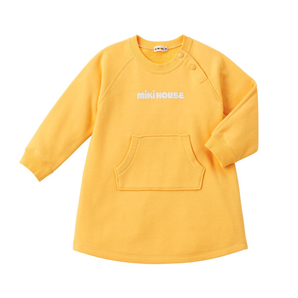 MIKIHOUSE Web Limited Back Logo One-Piece Dress for Baby & Kids Girls 90cm Yellow 10-1910-680