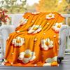 1pc Flower Pattern Outdoor Flannel Blanket Soft Warm All-Season Throw for Sofa Bed Car Camping Office, Cozy Gift Idea1136S