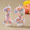 Colorful Sequin Flower Birthday Number Candles – Handmade DIY Cake Decorations