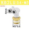 KB2LU Male Thread Three-Way Double Tube Elbow Pneumatic Connector (KQ2LU04-01S/06-02/08-03/10-04)