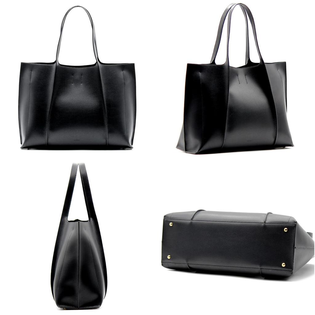 Tote Bag Lightweight A4 Large Capacity Bag Zipper Commuter Bag A0001 [ANDSHIN] Women's (Black)