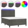 VidaXL Slatted Bed Base with LED Mattress, Upholstered Bed, Double Bed, Adult Bedroom Interior Bed, 3136246