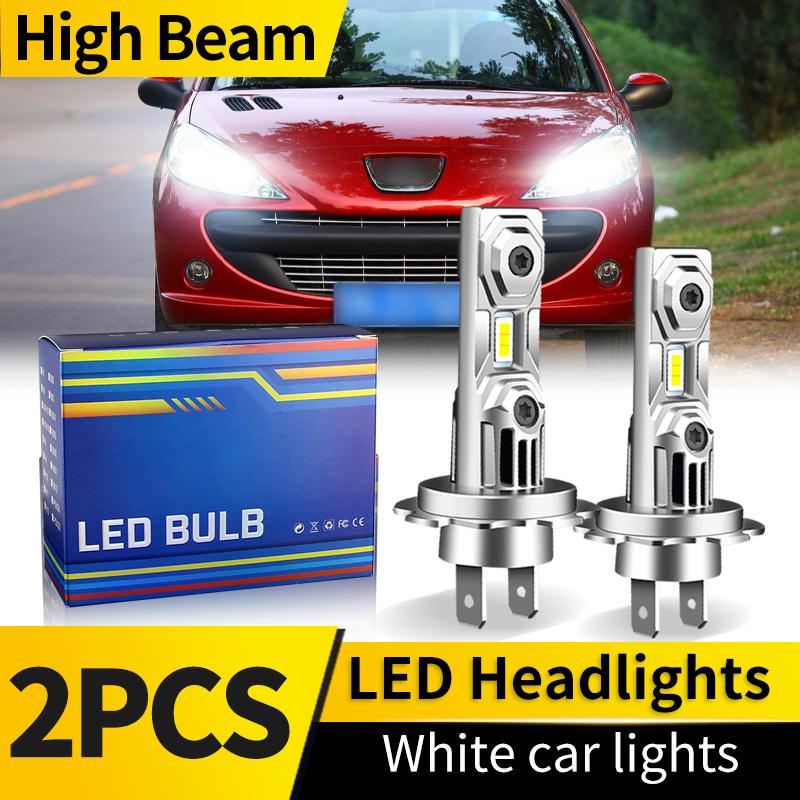 2PCS LED Headlight Bulb Kit H7 High Low Beam H11 Fog Lights 6000K White Bulbs Bright Lamp Canbus For Peugeot 207 2008-2014