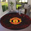 Manchester United F Round Area Rug,Carpet Rug for Living Room Bedroom Sofa Playroom Decor,Non-slip Floor Mat