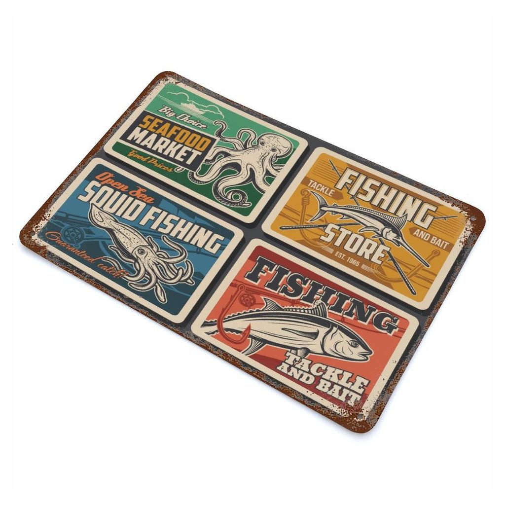 1-Pack shabby retro metal sign panel, 20×30cm and 30×40cm, rustic wall decor for garage, cafe or living room