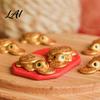 Chinese Prosperity Ornament Golden Turtle Feng Shui for Wealth And Prosperity Metal Luck Mascot Charm with Faux Leather Sleeve Portable Home Office