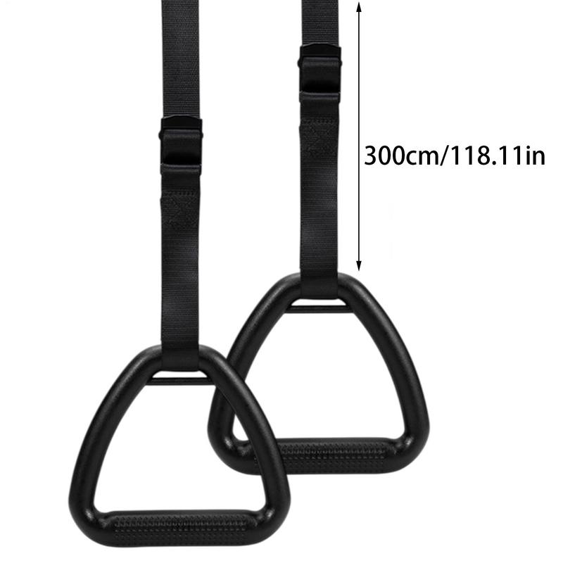 Gymnastic Rings Pull Up Handle Rings with Adjustable Straps Pull-ups for Adult Home Workouts Strength Training Fitness Equipment