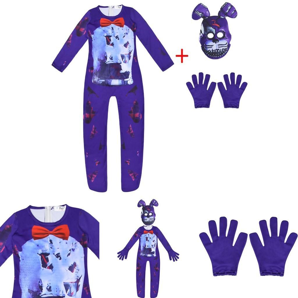 Sundrop Fnaf Toy Bear Cosplay Costume Bodysuit Jumpsuit Mask Glove For Kids' Halloween Party