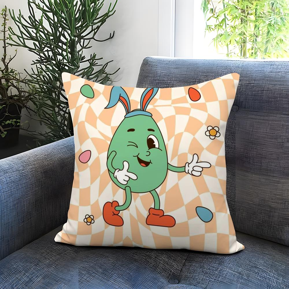 Easter Day Cushion Cover Comfortable Reversible Pillow Cover Ideal for Car Sofa Bedroom & Beyond