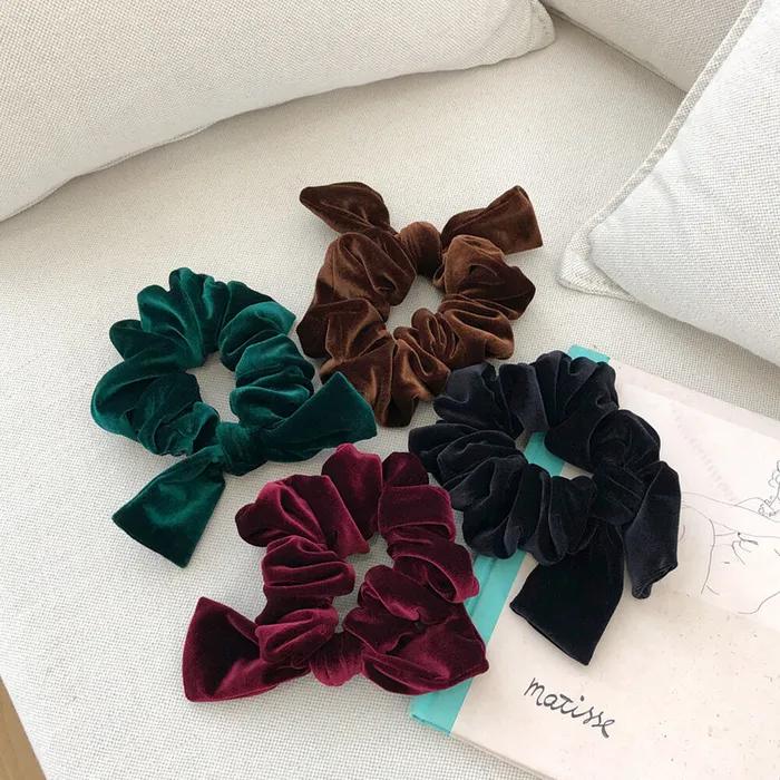 velvet ribbon scrunchie (4colors)