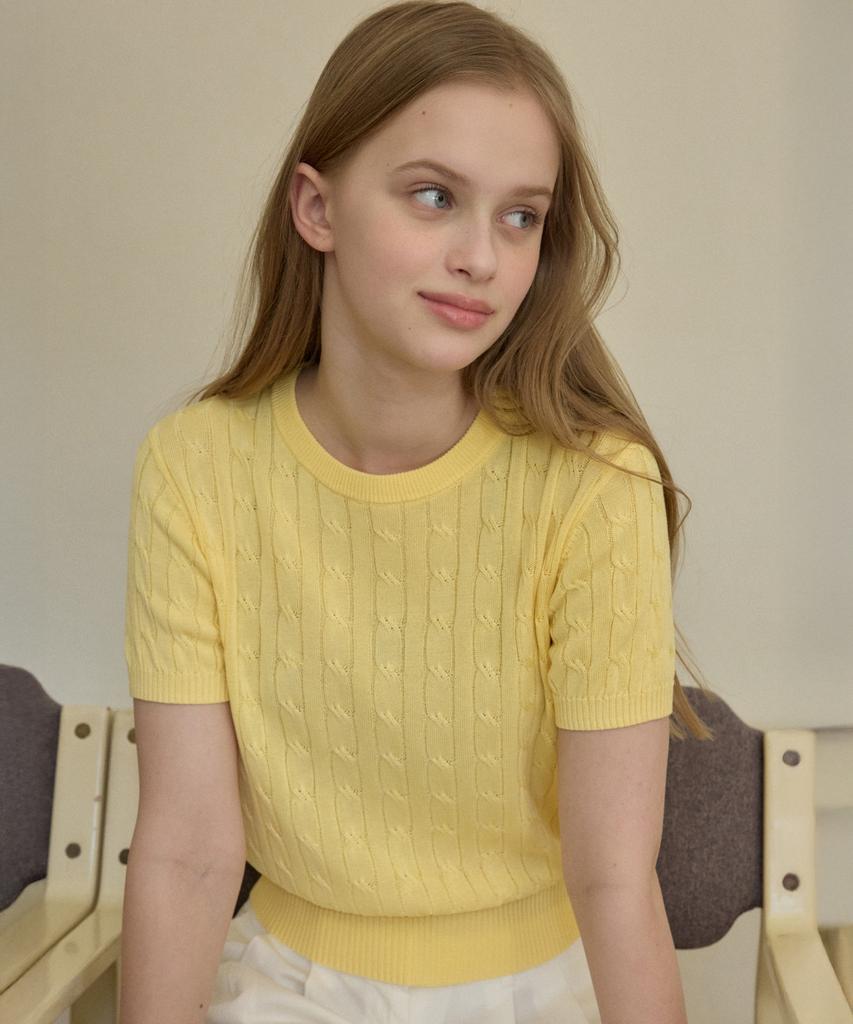 Wednesday Oasis For Woman Washable Chloé Half Round Knit_Light Yellow(Wc25-Kn22)