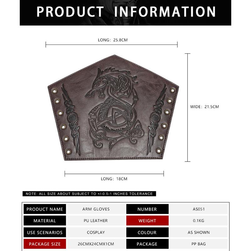 PU Lær motorsykkel albuebeskyttelse middelaldersk armbeskyttere punk armbeskytter håndleddsbeskyttere