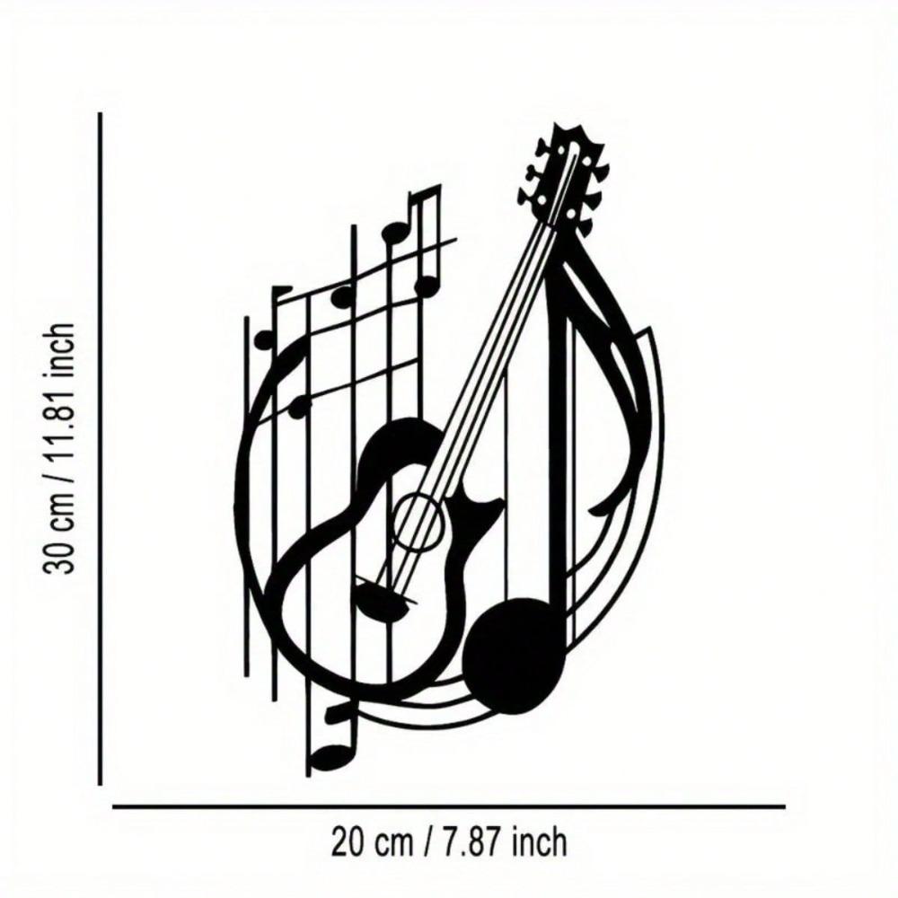 Reusable Iron Guitar Wall Decor Vintage Metal Plaque Musical Note Art Gift