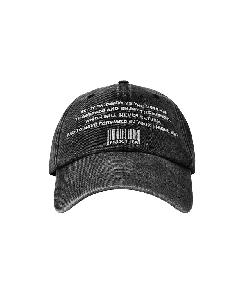 Gesison Code Lettering Washed Ball Cap_Black