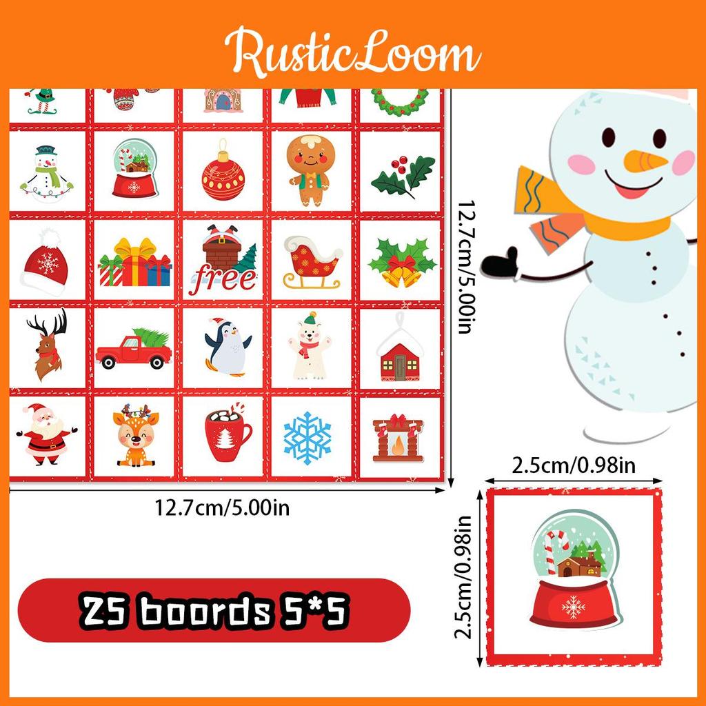 Festive Christmas Snowman Bingo Game With Paper Cards And Play Instructions For Kids