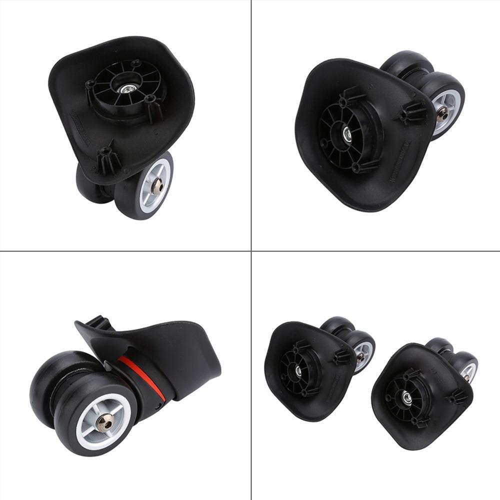 1Pair Durable PVC Luggage Wheel Replacement Black Swivel Casters Suitcase Wheel Trolley Wheels Luggage Repair