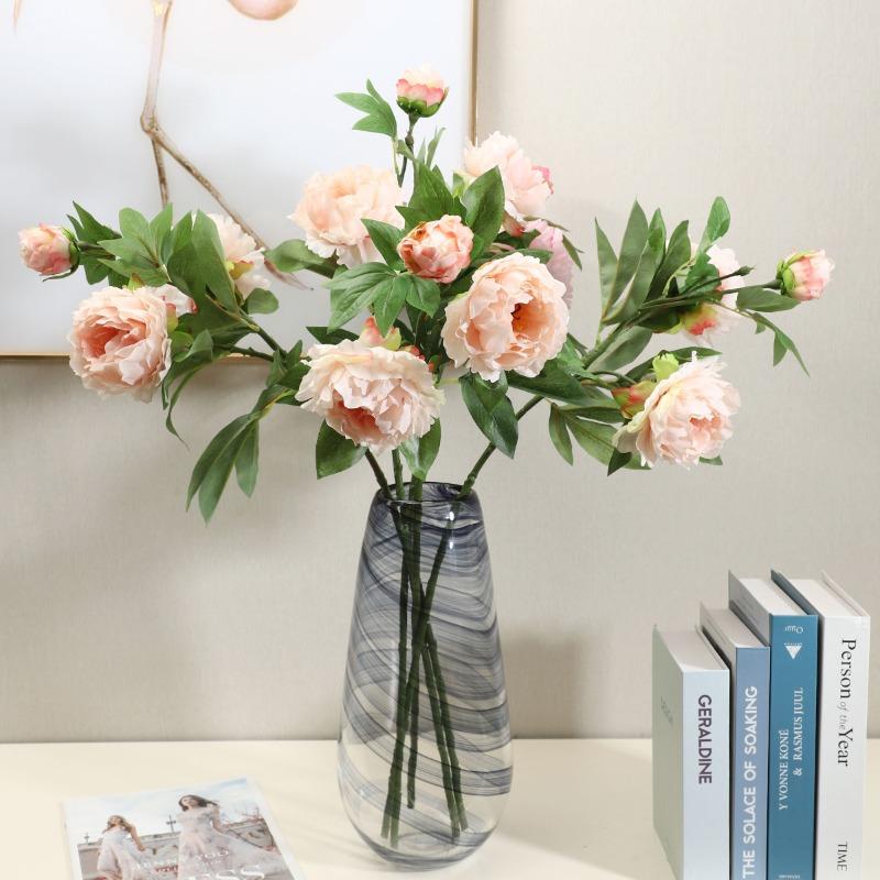 

Искусственные букеты пионов для украшения дома и стола, искусственные цветы для декора гостиной 1pc шампанского