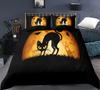 Copripiumino Federa con Zucca di Halloween Cartone Animato Set Biancheria da Letto per la Casa Set Piumone Divertente Creativo, Regali per Bambini