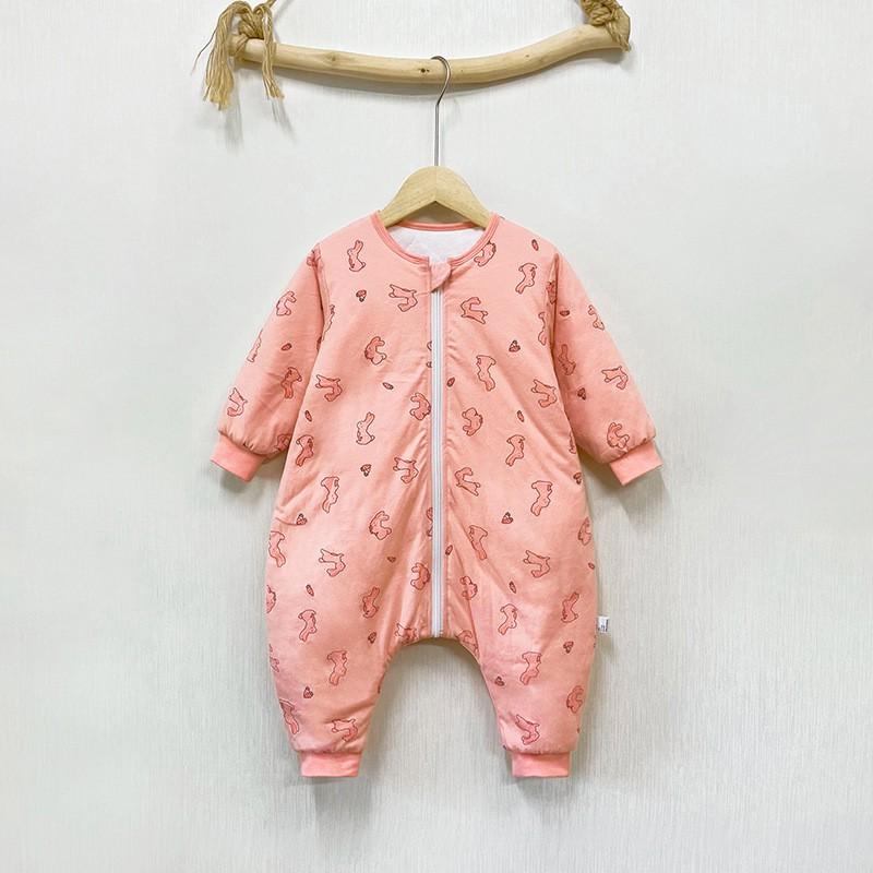Cotton Warm Sleeping Bag Toddlers 20-50 Lbs Winter Footed Pajama With Leg Separation Tummy Coverage