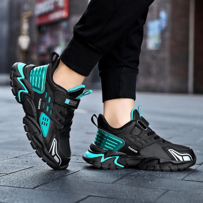 Zhongda children's campus running shoes casual shoes trendy classmates boys 2025 spring and autumn new waterproof leather sneakers