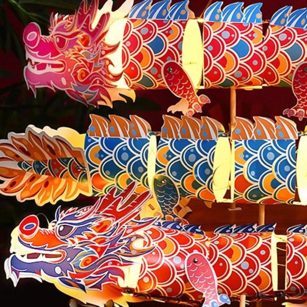 Chinese Dragon Dance Lantern Handmade LED Lantern Toys DIY Material Bag Antique Lantern  New Year
