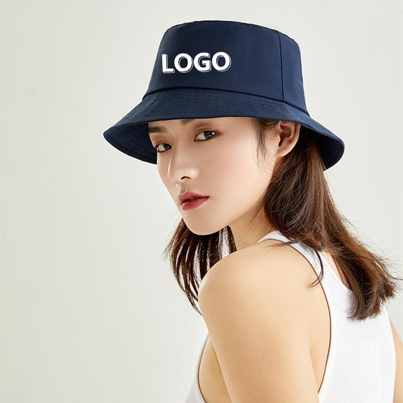Custom Logo Summer Solid Color Foldable Bucket Hats For Women Beach Sun Cap Outdoor Fisherman Caps Unisex Sunscreen Panama Hat