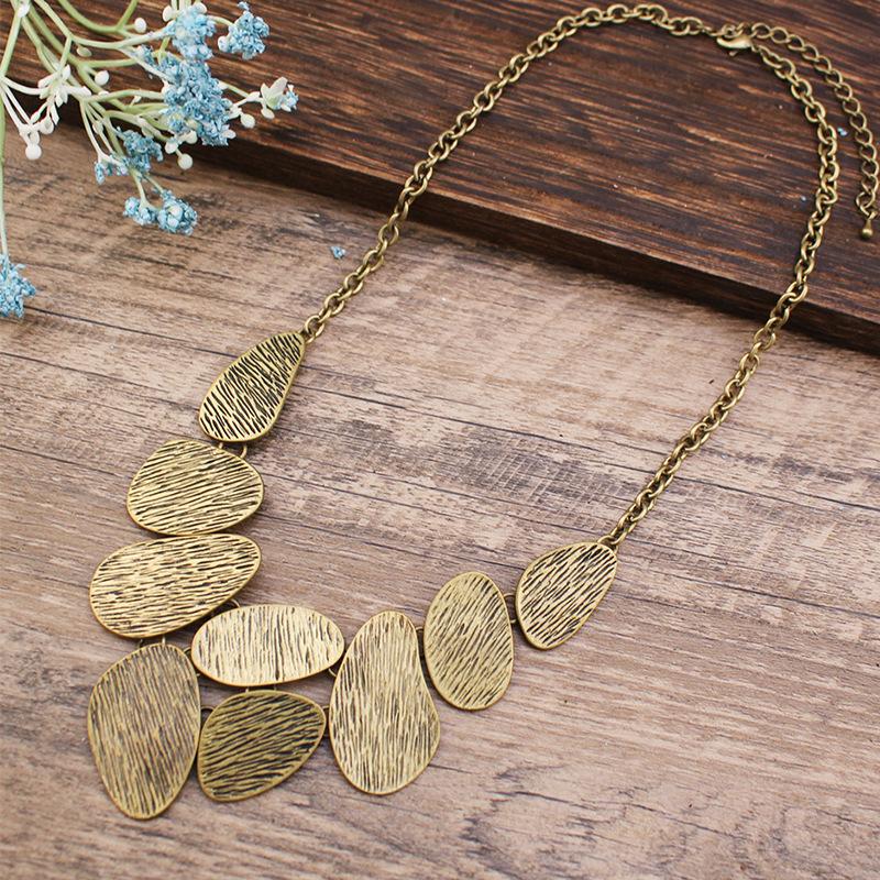 

Винтажное ожерелье неправильной овальной формы, Винтажное полосатое овальное женское ожерелье премиум-класса