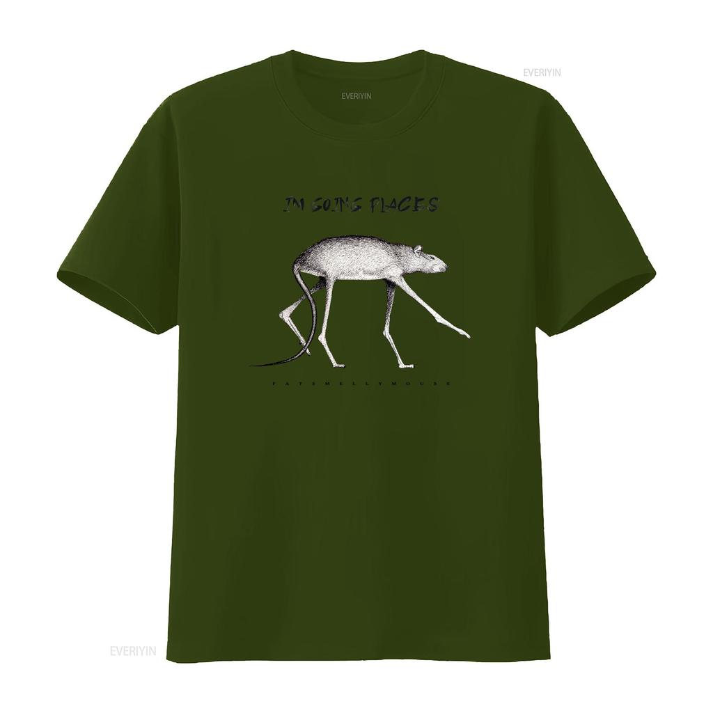 Jdu na místa krysa Tričko unisex streetwear móda umělecká dlouhonohá myš náčrt vintage Prané Pohodlné Trochu