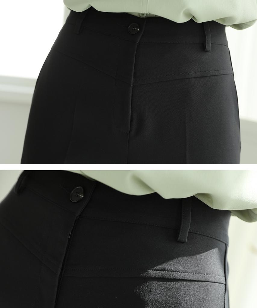 Ppaeppae Back Elastic Cut Semi-Baggy Stretch Slacks