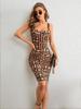 European and American spring and summer new retro slim pattern sleeveless temperament elegant dress