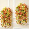 Artificial Pansy Violet Flowers Fake Hanging Morning Glory Garland Lifelike Silk Plants for Home Wedding Party Decor