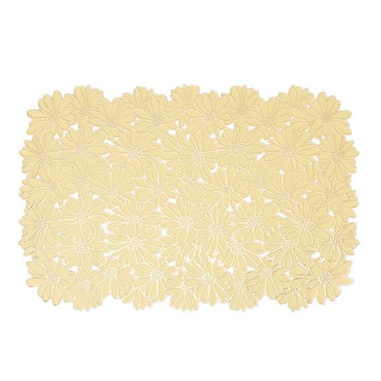 PVC Placemats Insulated Table Protectors Blooming Flowers Anti-slip Bowl Pad Stain Proof Drink Coaster Elegant Home Decor
