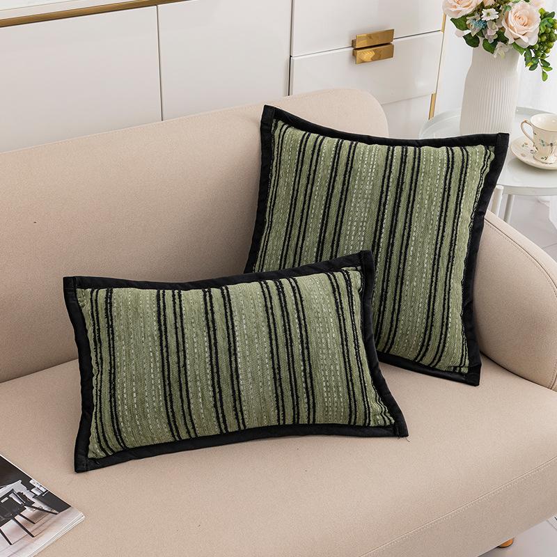 30x50/45x45cm Simple Chenille Pillowcase Cojines Yarn-Dyed Jacquard Striped Throw Pillow Cover Geometric Soft Cushion Covers