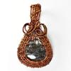 Rare Quality 64 Ct Natural Jasper Pear Cut Copper Wrapped Pendant Certified